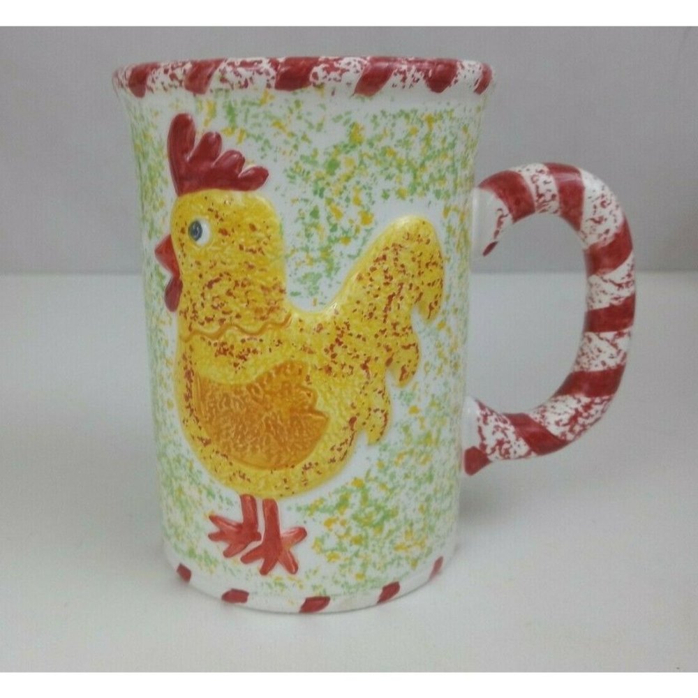 Vintage 2000 Lotus 3D Farm Animals Coffee Cup Mup Chicken Sheep